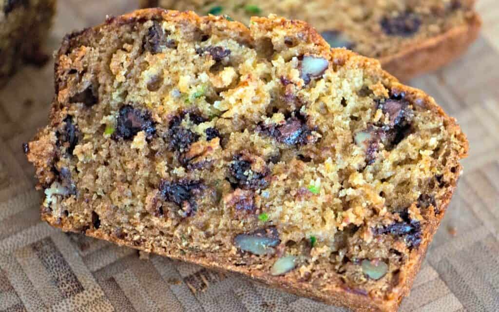 Zucchini Bread with chocolate chips.
