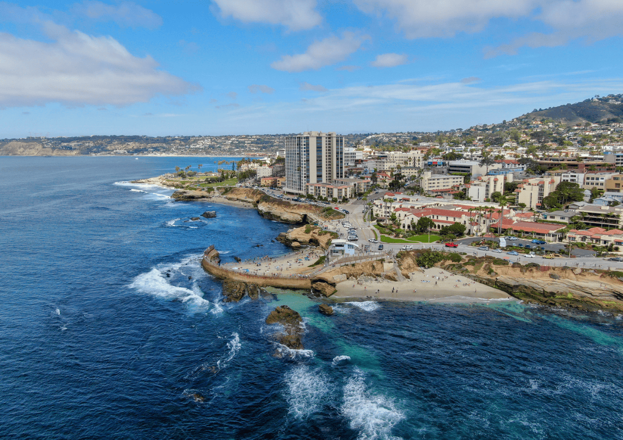 An aerial view of San Diego, California.