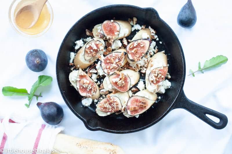 Fig and goat cheese skillet appetizer recipe.