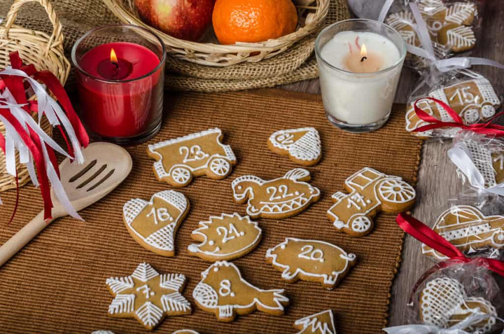 Gingerbread cookie advent calendar.