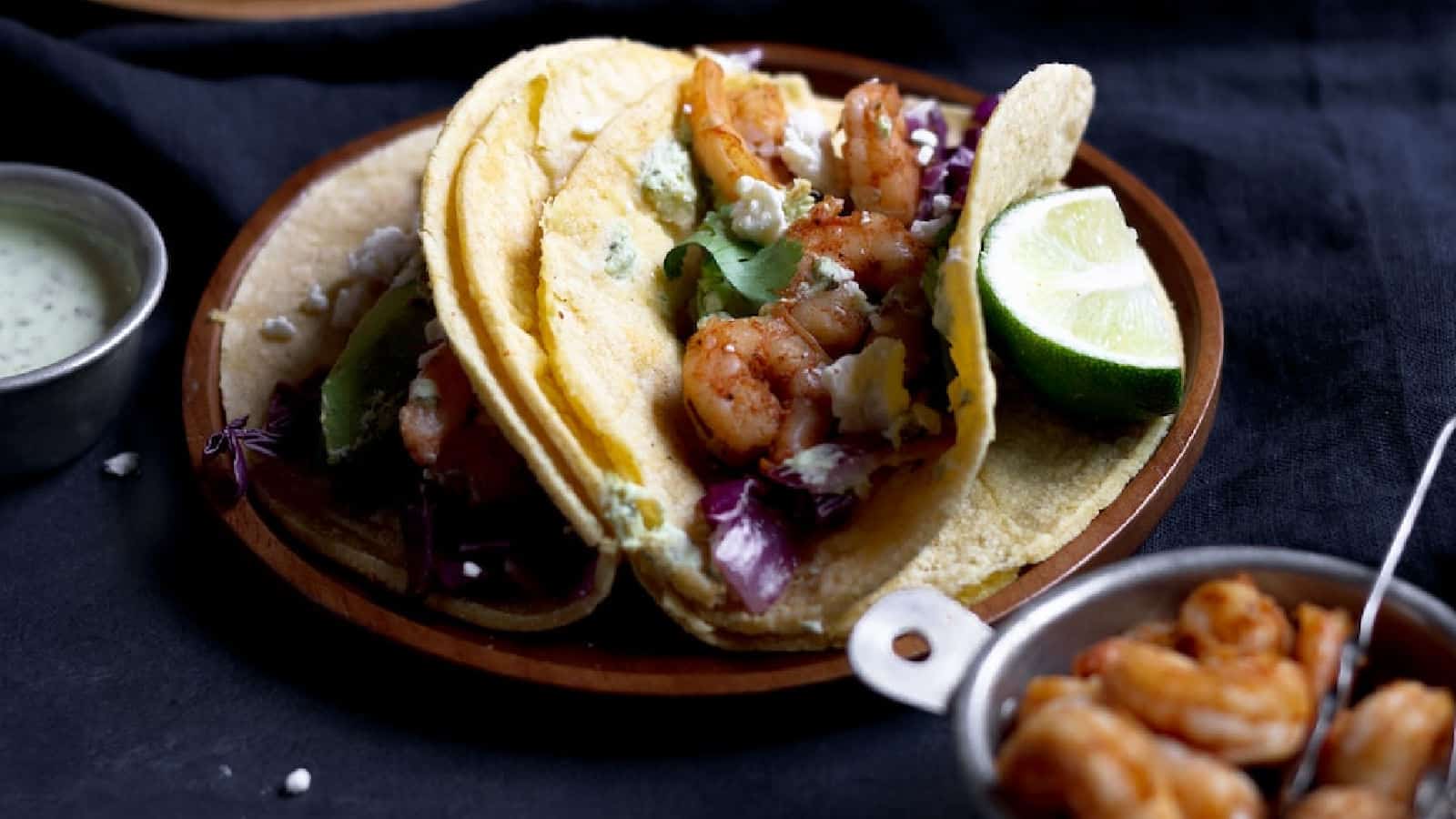 Deliciously plated Chili's Spicy Shrimp Tacos, a beloved recipe capturing the perfect fusion of heat and flavor.