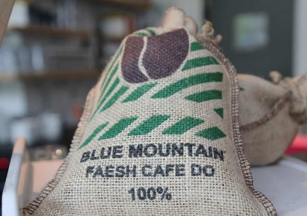 Bag of Blue Mountain coffee.