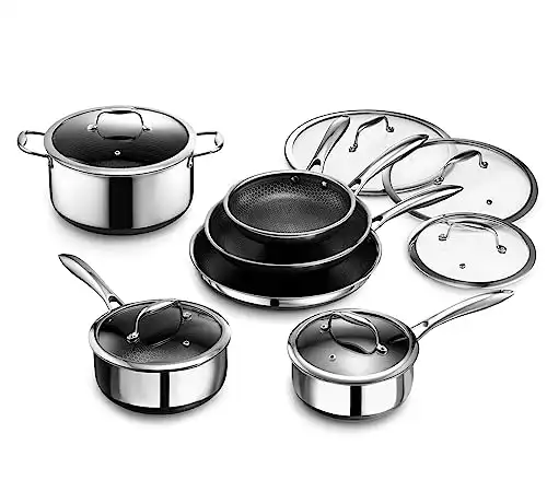 HexClad 12 Piece Hybrid Stainless Steel Cookware Set