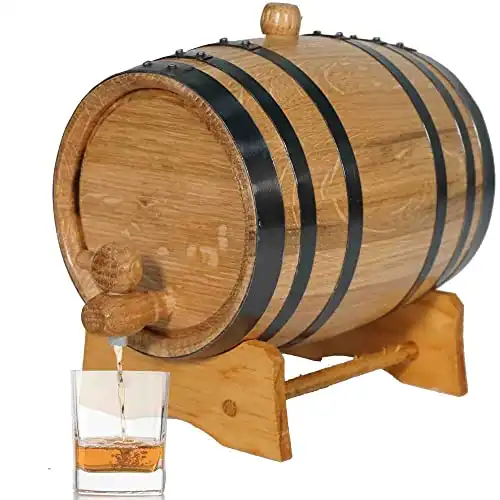 1 Liter Oak Aging Barrel with Wood Stand