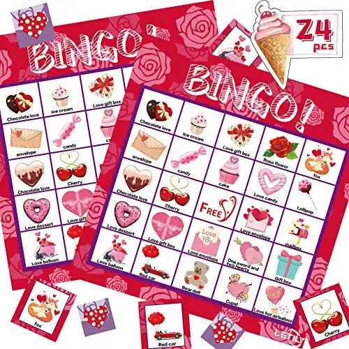 LETILY Bingo Cards Valentine Cards for Kids