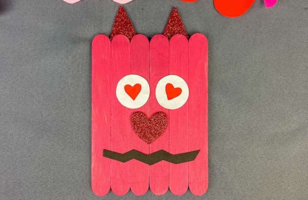 Love monster Valentine's day craft.