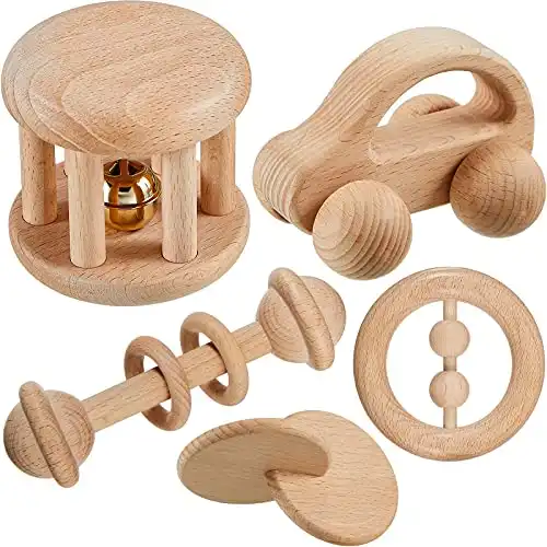 5 Pieces Wooden Baby Toys Wooden Toys