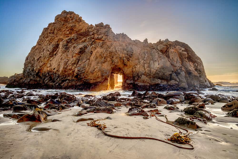 A rock formation on the Pfeiffer beach.