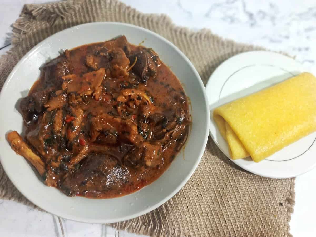 A bowl of Nigeria stew.