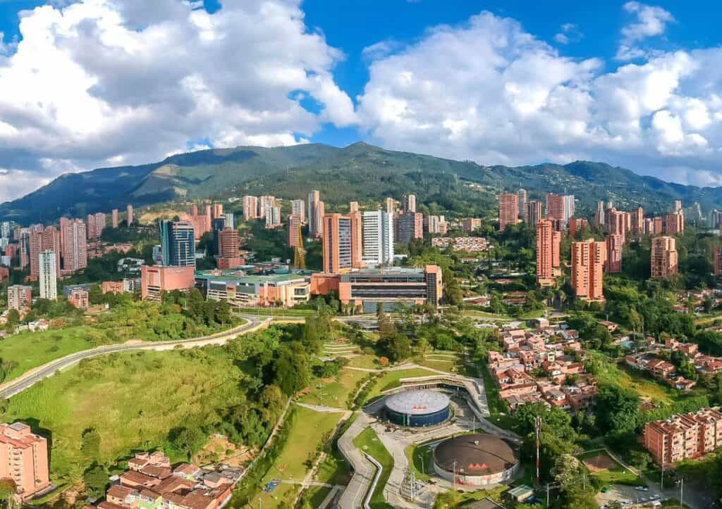 An aerial view of Medellín. Enjoy the sights from above.