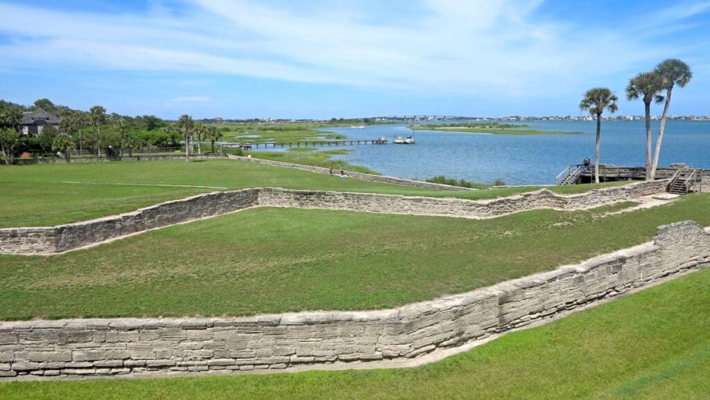 Discover the captivating aerial view of the Fort of St. Augustine, Florida, among the many things to do in St Augustine.