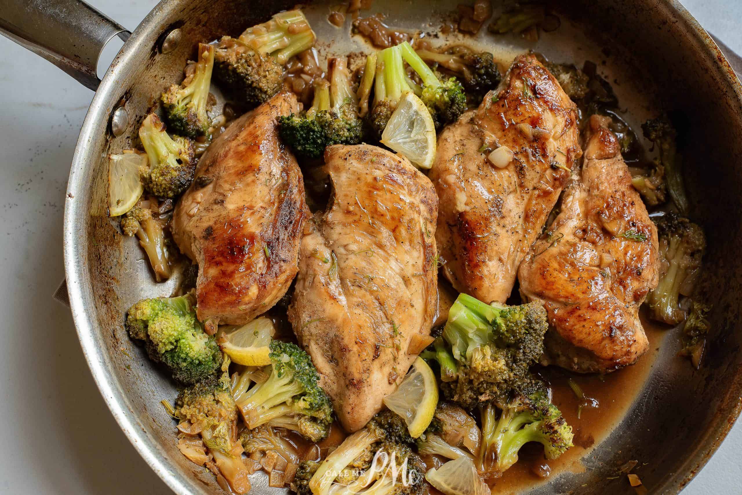 Stovetop Lemon Dill Chicken in a skillet.