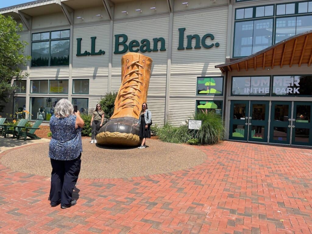 Giant boot outside L.L. Bean store in Freeport, Maine. 