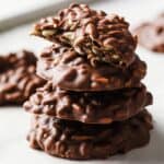 A stack of chocolate sunflower seed clusters.