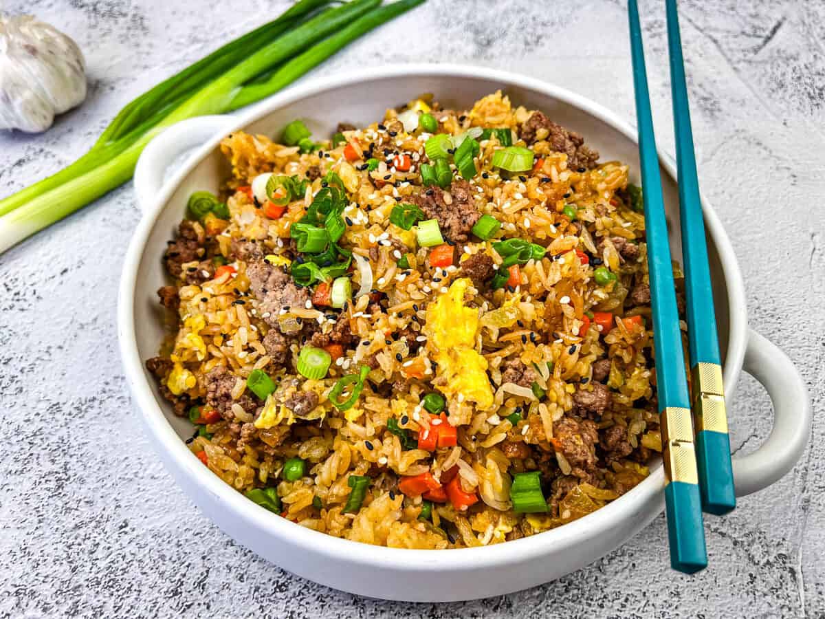 Ground Beef Fried Rice. Photo credit: Dinner By Six.