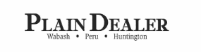 Logo of "Plain Dealer" with the names "Wabash," "Peru," and "Huntington" beneath it.