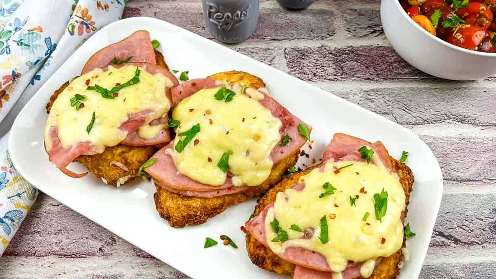Air Fryer chicken cordon bleu on a plate.
