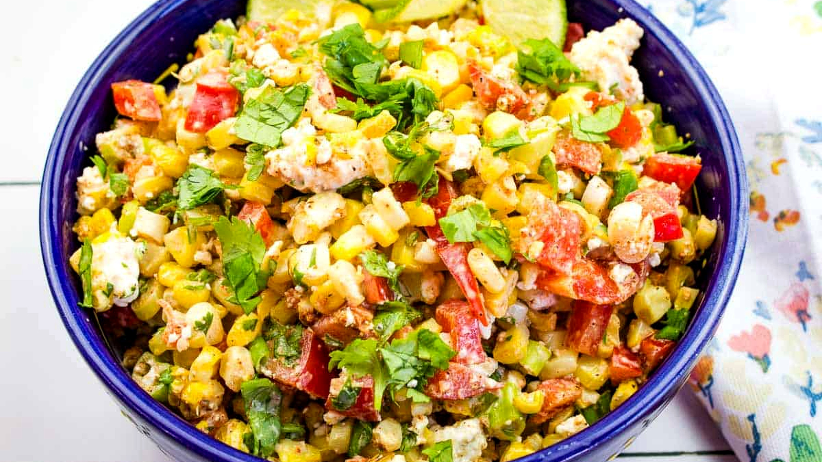 Mexican Street Corn Salad in a bowl.