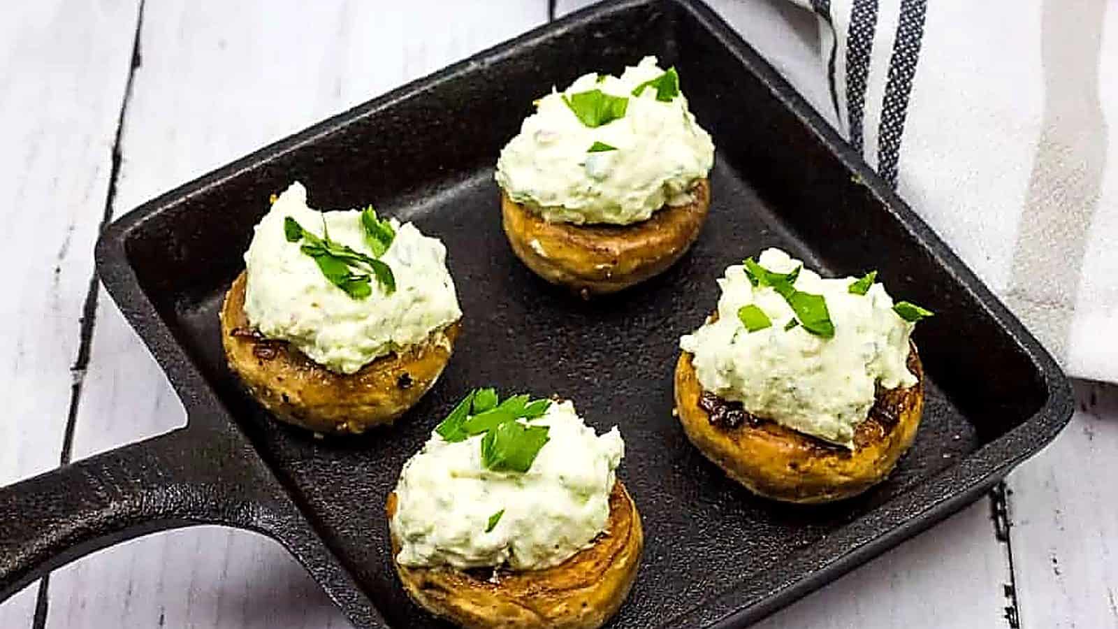 Green goddess stuffed mushrooms.