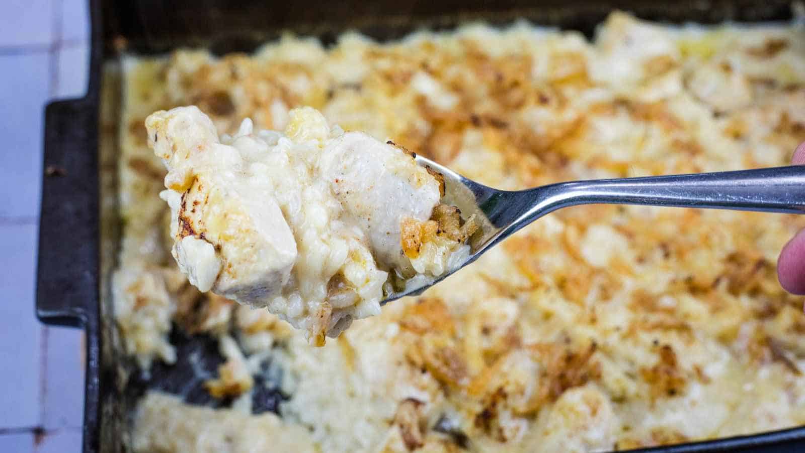 No-Peek Chicken and Rice Casserole. Photo credit: Cook What You Love.