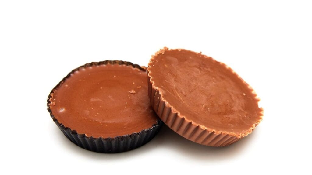 Two of the oldest Halloween candies, chocolate peanut butter cups.